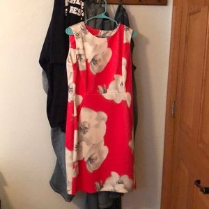 Pink and white floral Calvin Klein dress
